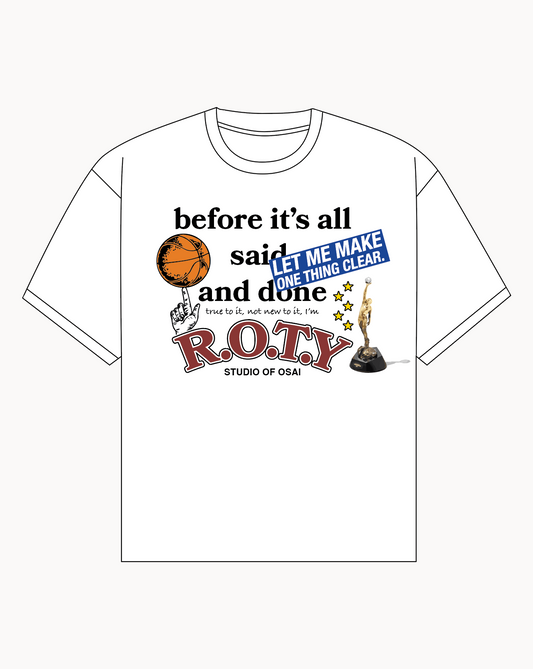 'Rookie Of The Year' Oversized Tee (White) 1 OF 1