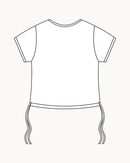 'Crisis Estate' Fitted Women's Ruched Crop Top (White) 1 OF 1