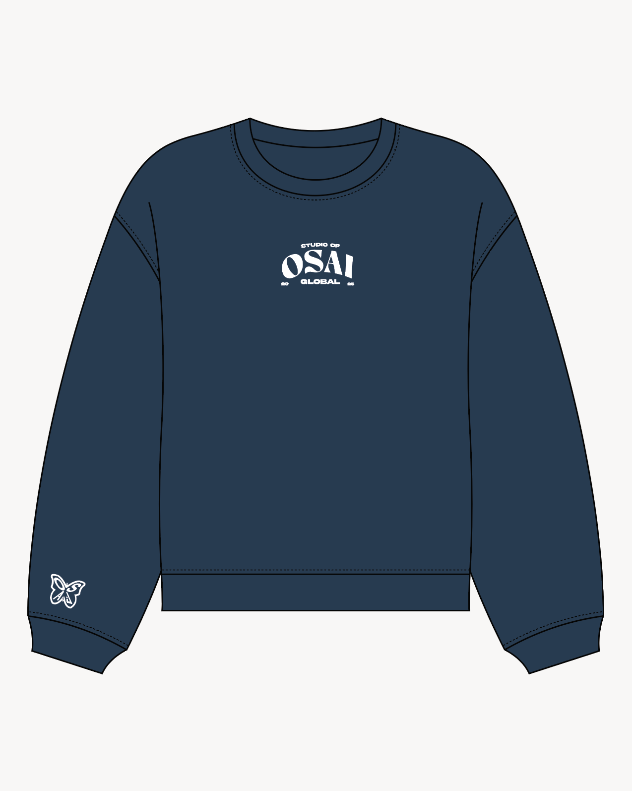 Butterfly Crewneck Sweatshirt (Lazurite) - Osai Studios