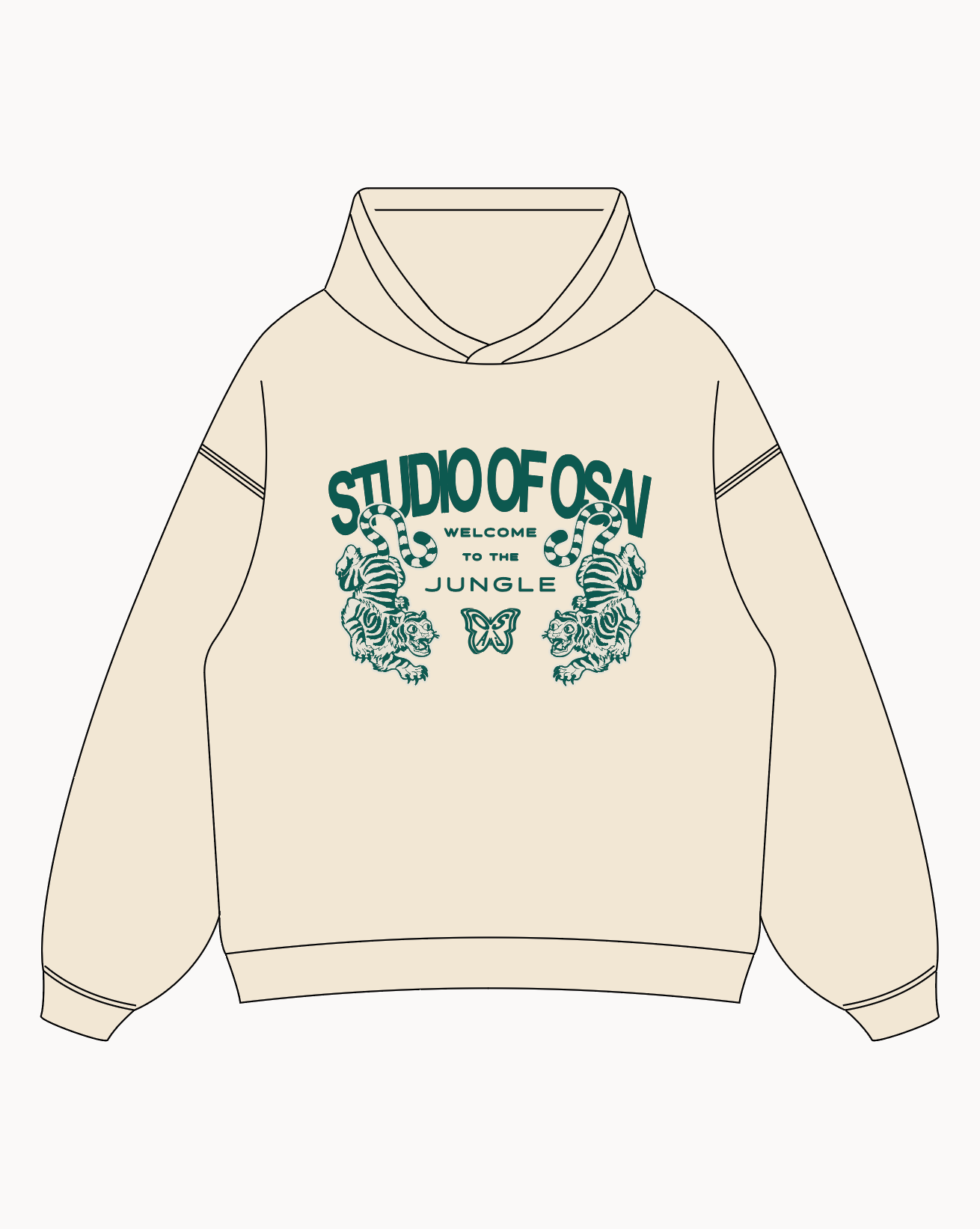 'Welcome To The Jungle' Hoodie (Beige) 1 OF 1