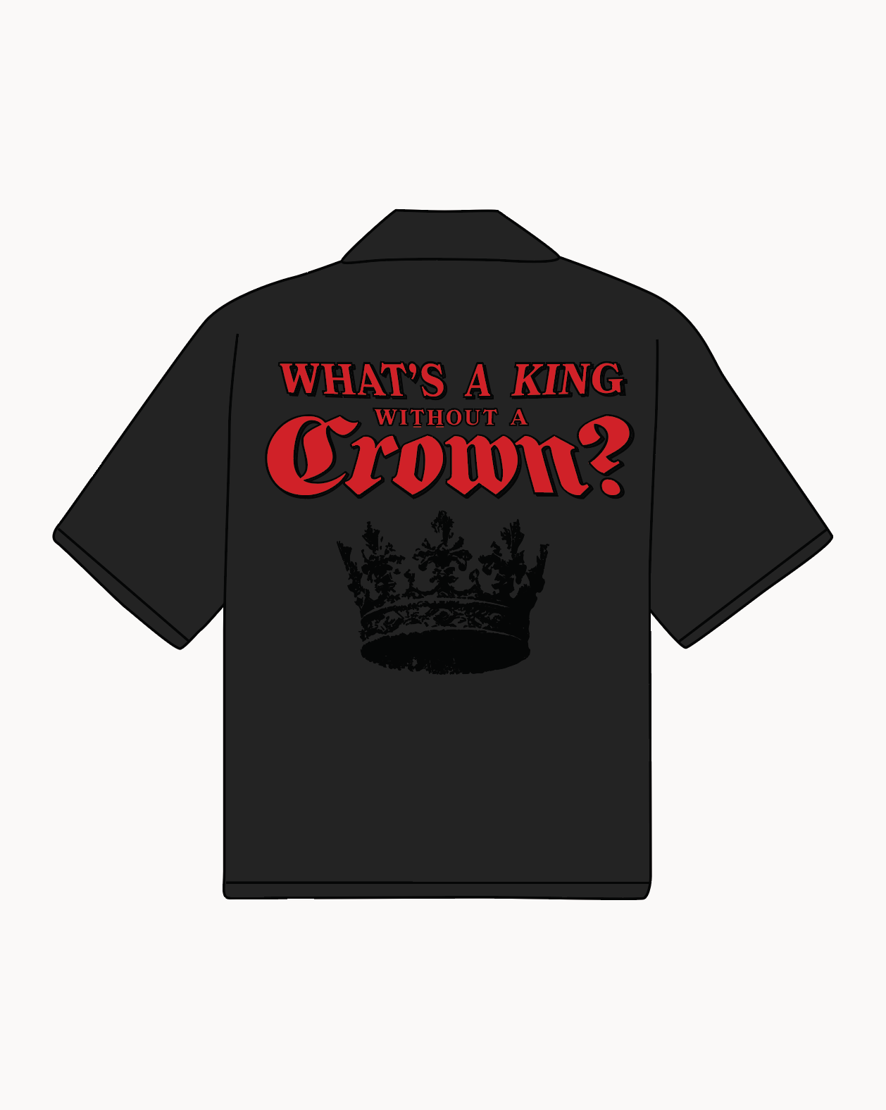 'The Crown' Camp-Collar Shirt (Black) 1 OF 1