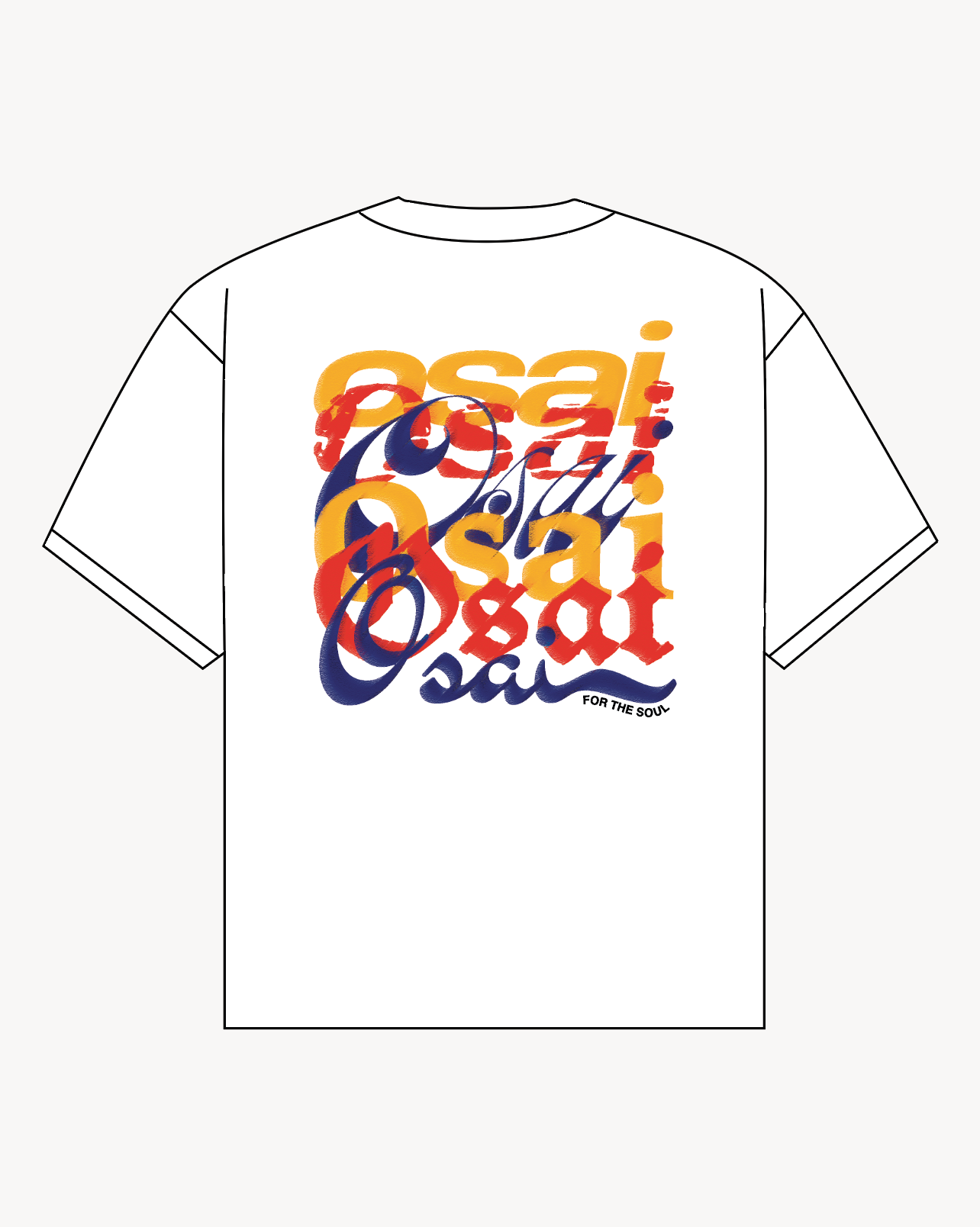 Tri-chroma Oversized Tee (White) - Osai Studios