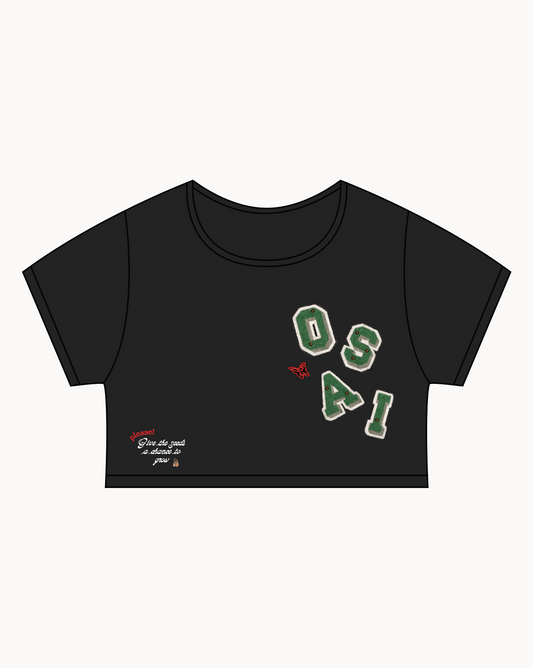 'Garden Of Osai' Fitted Women's Crop Top (Black) 1 OF 1